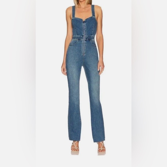 Free People Women 6 We The Free Curvy 2nd Ave One Piece Jumpsuit medium Wash - Picture 1 of 9